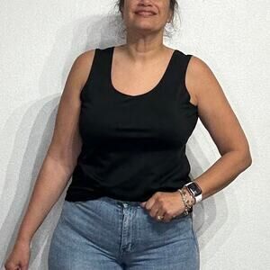 Chico's Black Sleeveless Fitted Cami Sz 2/L